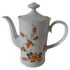 Cafetière vintage Winterling Bavaria décor floral orange
