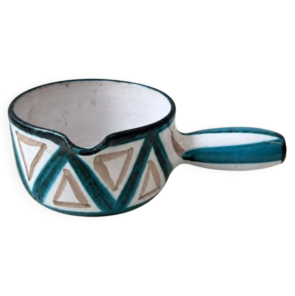 Caquelon en céramique de R. Picault décor de chevrons