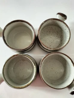 4 caquelons en grès émaillé, esprit wabi-sabi, années 70