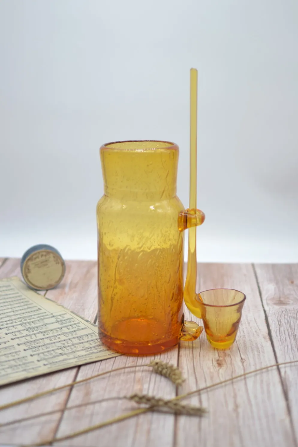 Carafe à champagne ou soupe champenoise en verre soufflé