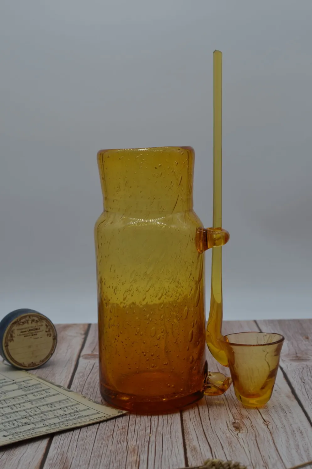 Carafe à champagne ou soupe champenoise en verre soufflé