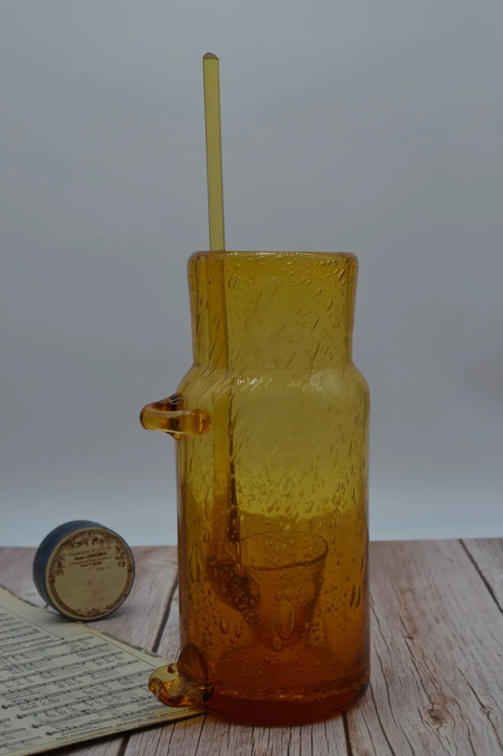 Carafe à champagne ou soupe champenoise en verre soufflé
