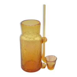 Carafe à champagne ou soupe champenoise en verre soufflé