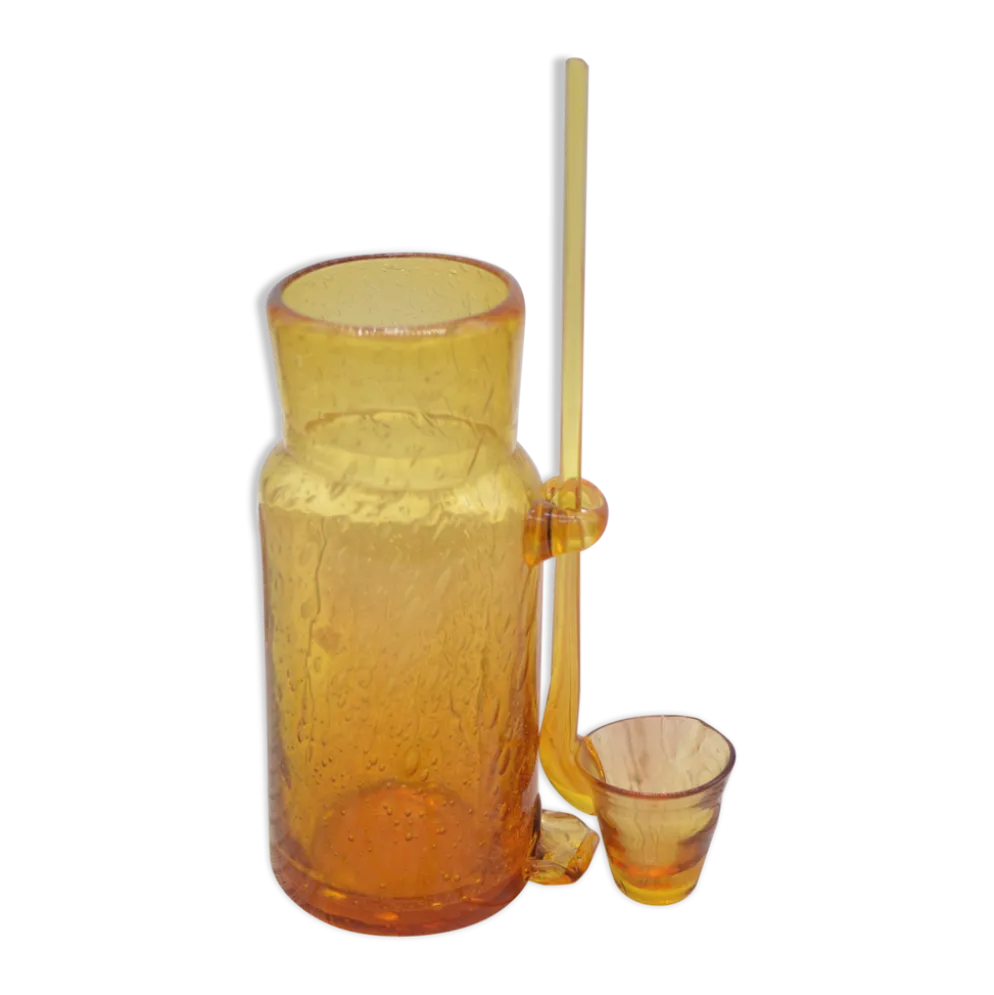 Carafe à champagne ou soupe champenoise en verre soufflé