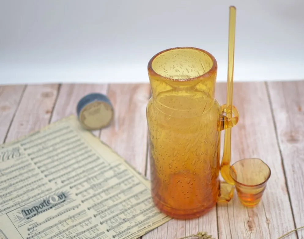 Carafe à champagne ou soupe champenoise en verre soufflé