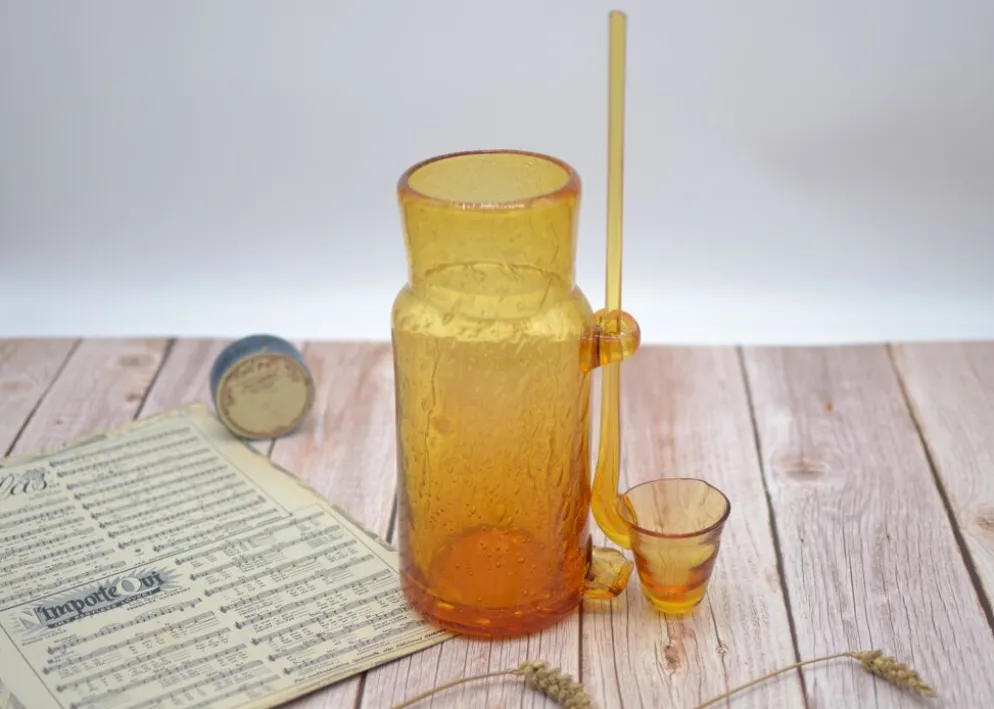 Carafe à champagne ou soupe champenoise en verre soufflé