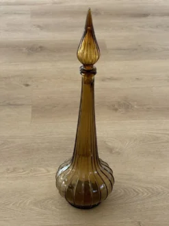 Carafe à décanter vintage en verre Empoli avec bouchon, Italie, années 1960