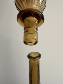 Carafe à décanter vintage en verre Empoli avec bouchon, Italie, années 1960