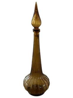 Carafe à décanter vintage en verre Empoli avec bouchon, Italie, années 1960