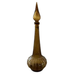 Carafe à décanter vintage en verre Empoli avec bouchon, Italie, années 1960