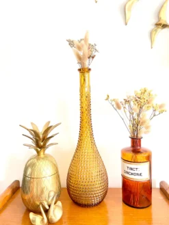 Carafe Empoli ambrée vintage