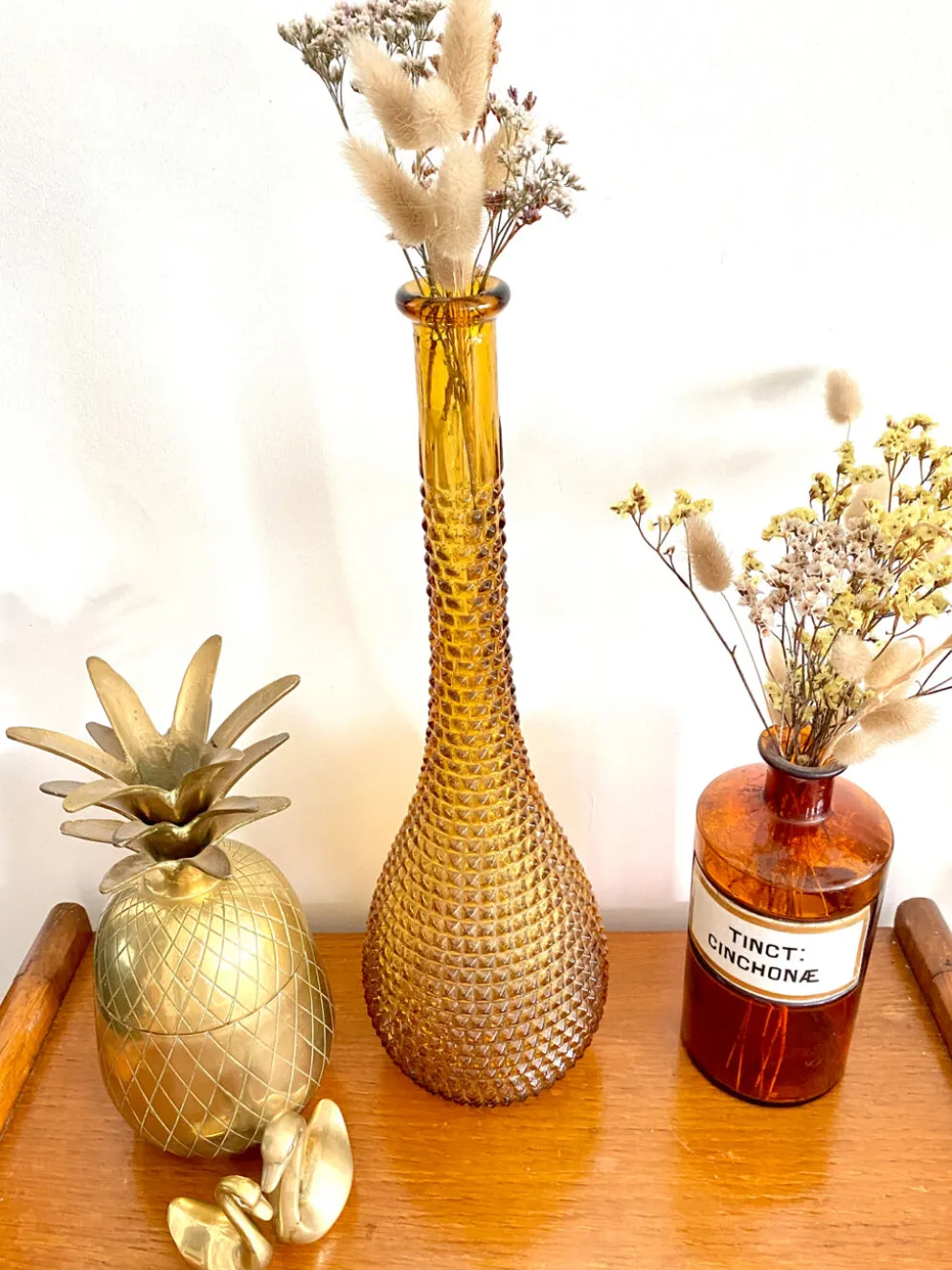 Carafe Empoli ambrée vintage