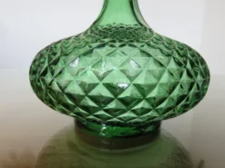 Carafe empoli made in italy verre pointe de diamant années 60 70