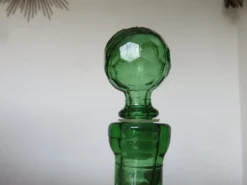 Carafe empoli made in italy verre pointe de diamant années 60 70