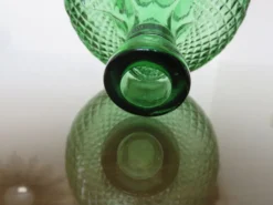 Carafe empoli made in italy verre pointe de diamant années 60 70