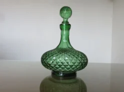 Carafe empoli made in italy verre pointe de diamant années 60 70