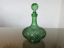 Carafe empoli made in italy verre pointe de diamant années 60 70