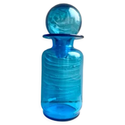 Carafe en verre bouchon boule années 70