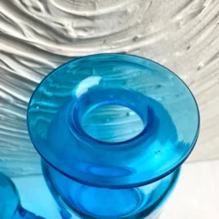 Carafe en verre bouchon boule années 70
