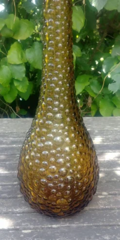 Carafe en verre de la verrerie Empoli- couleur ambré vintage -années 70.