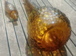 Carafe en verre de la verrerie Empoli- couleur ambré vintage -années 70.