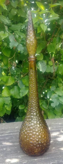 Carafe en verre de la verrerie Empoli- couleur ambré vintage -années 70.
