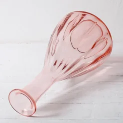 Carafe en verre rose vintage : carafe Empoli des années 1930, Italie.