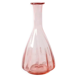Carafe en verre rose vintage : carafe Empoli des années 1930, Italie.