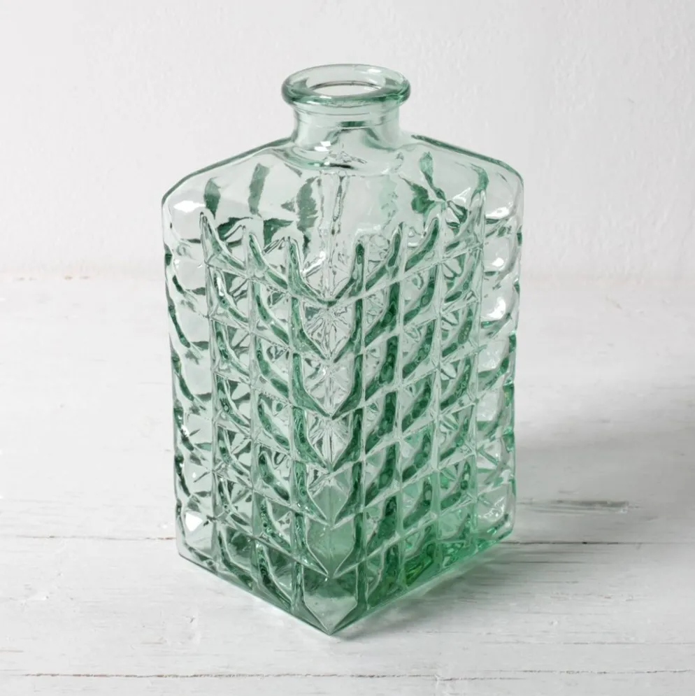 Carafe en verre vert de Géorgie avec bouchon en liège / Espagne / années 1990