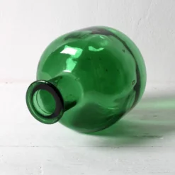 Carafe en verre vert émeraude / bouteille de génie avec bouchon / Empoli / années 1960
