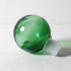 Carafe en verre vert émeraude / bouteille de génie avec bouchon / Empoli / années 1960