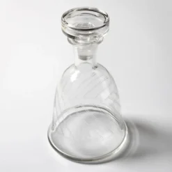 Carafe en verre vintage en forme de cloche avec bouchon : carafe italienne des années 50