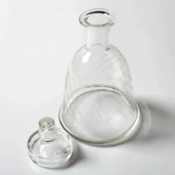 Carafe en verre vintage en forme de cloche avec bouchon : carafe italienne des années 50