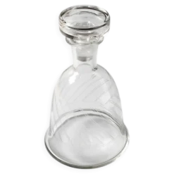Carafe en verre vintage en forme de cloche avec bouchon : carafe italienne des années 50