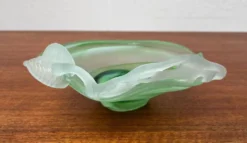 Carafe et bol en verre d'art français vintage, années 1970, ensemble de 2