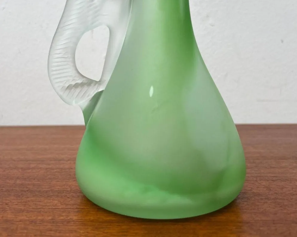 Carafe et bol en verre d'art français vintage, années 1970, ensemble de 2