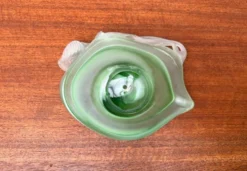 Carafe et bol en verre d'art français vintage, années 1970, ensemble de 2