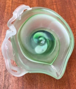 Carafe et bol en verre d'art français vintage, années 1970, ensemble de 2