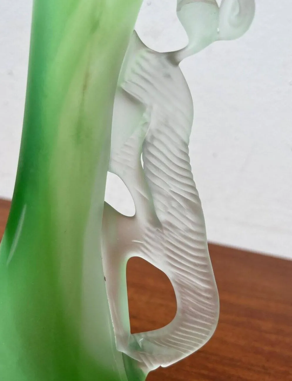 Carafe et bol en verre d'art français vintage, années 1970, ensemble de 2