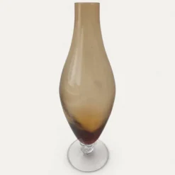 Carafe italienne en verre jaune années 60