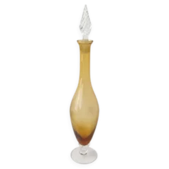 Carafe italienne en verre jaune années 60