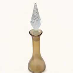 Carafe italienne en verre jaune années 60