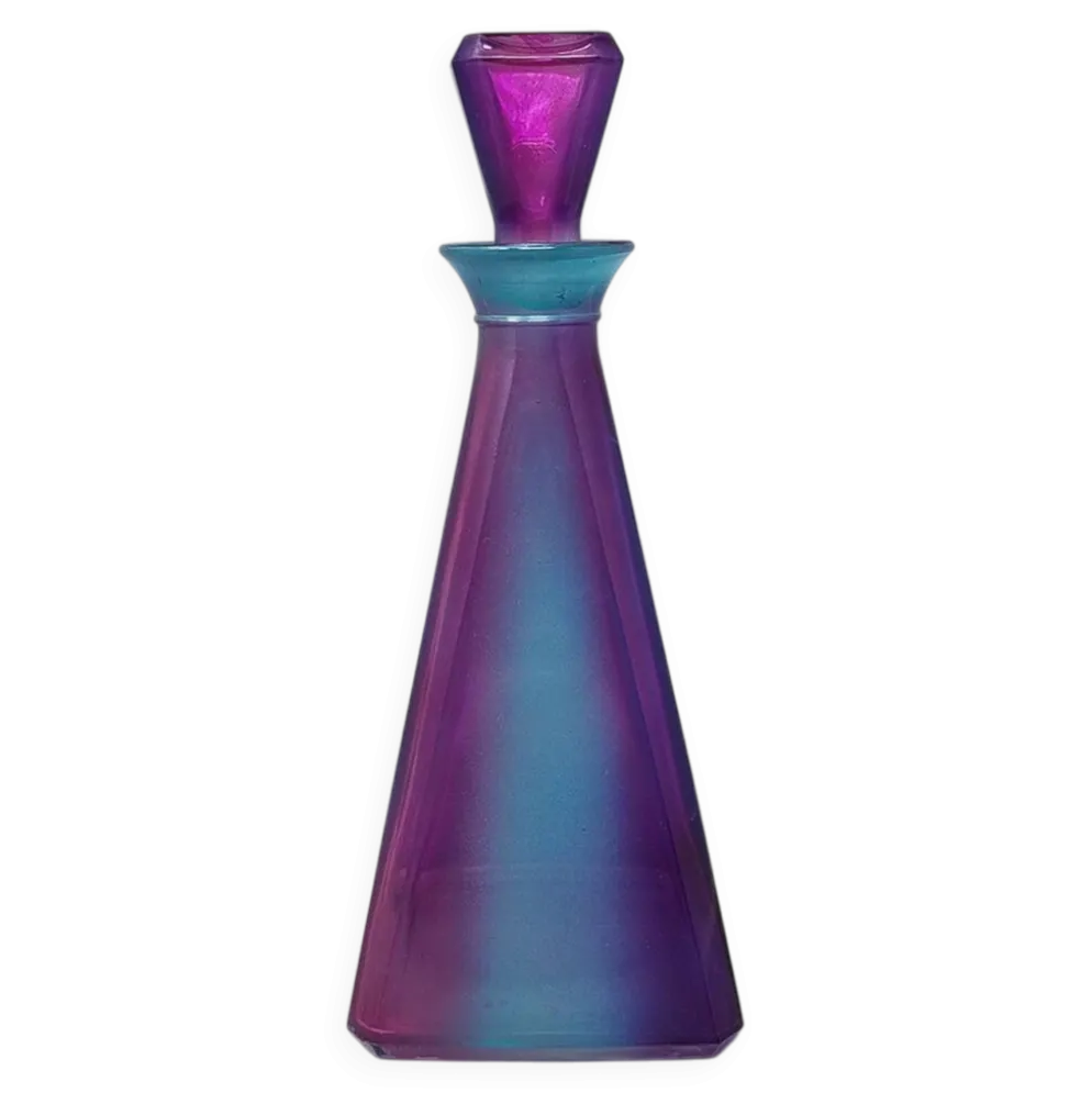 Carafe ou bouteille décorative d'exception des années 1970, signée Luigi Bormioli. Fabriquée en Italie.