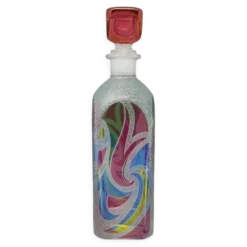 Carafe ou bouteille décorative d'exception des années 1970, signée Luigi Bormioli. Fabriquée en Italie.