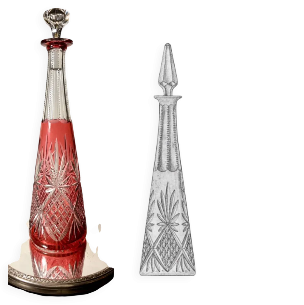 Carafe Saint Louis en surimpression avant 1936