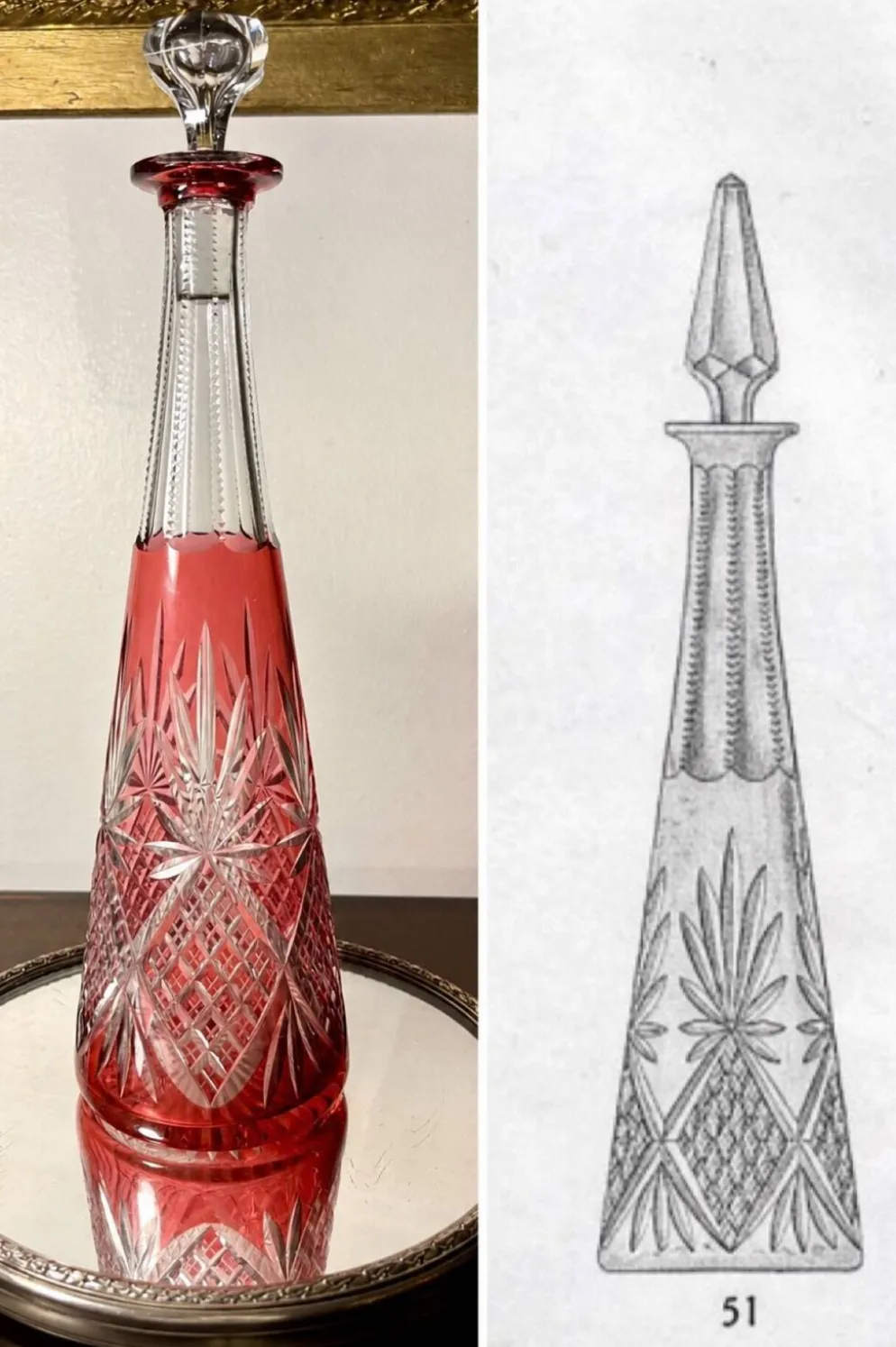 Carafe Saint Louis en surimpression avant 1936