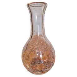2 carafes en verre craquelé