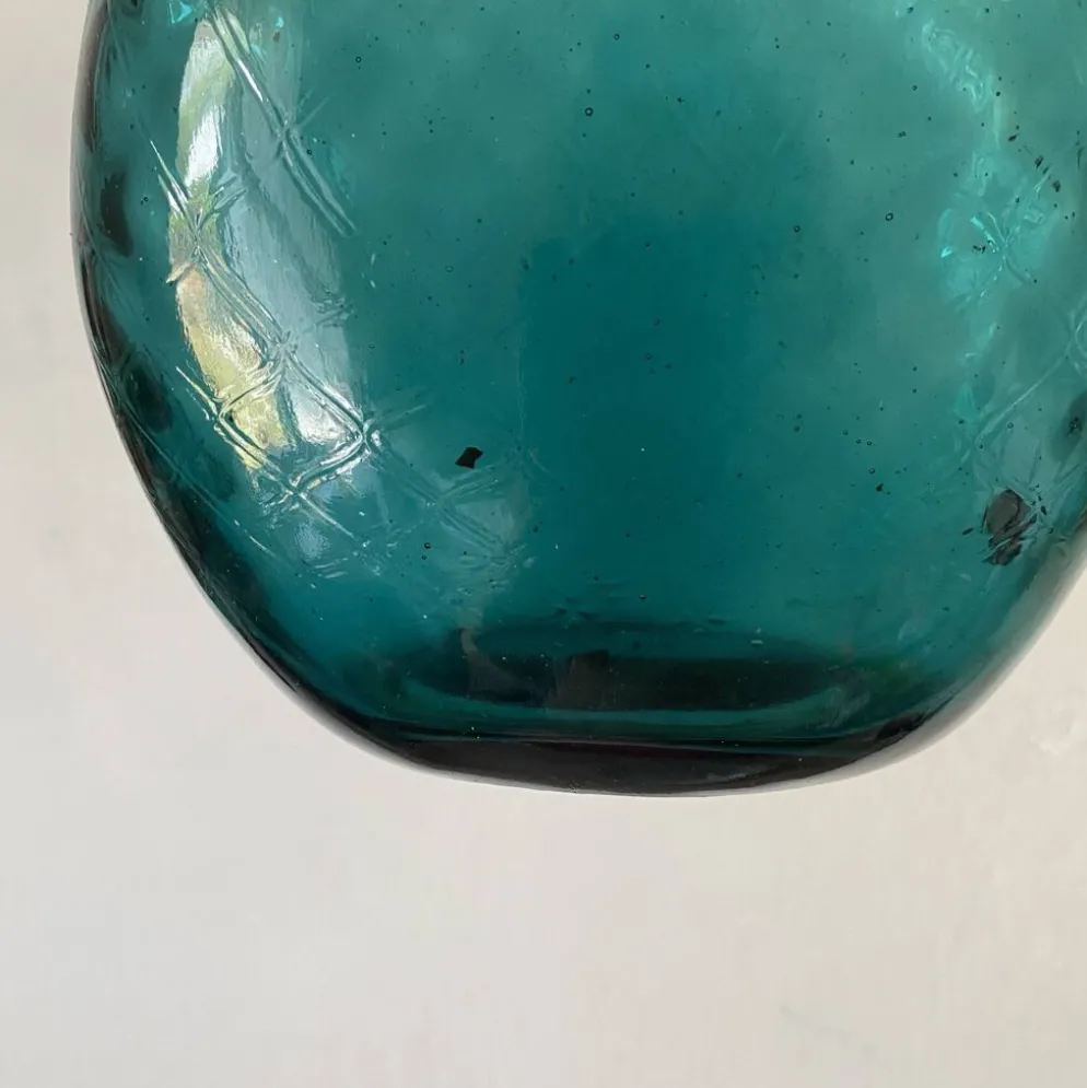 Carafe vintage Empoli en verre avec bouchon , Italy années 70