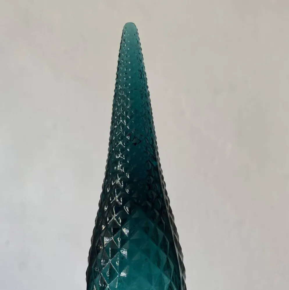 Carafe vintage Empoli en verre avec bouchon , Italy années 70