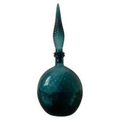 Carafe vintage Empoli en verre avec bouchon , Italy années 70